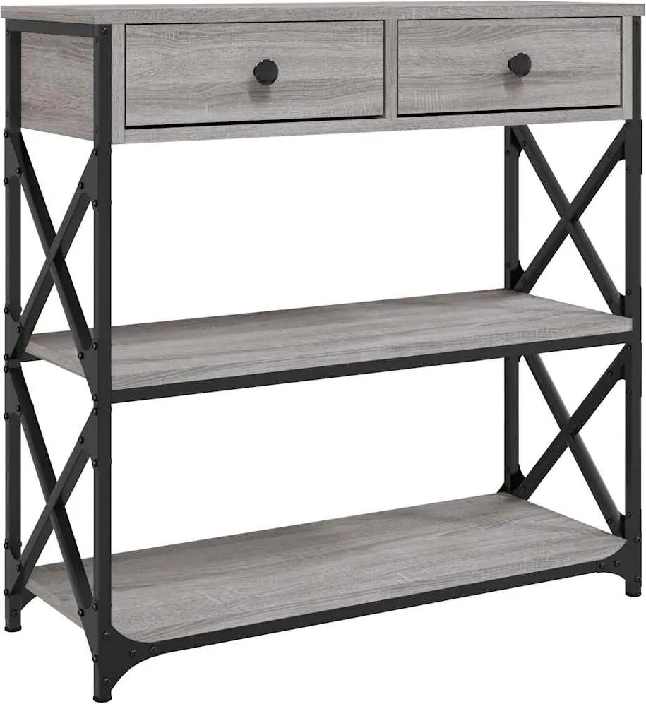 vidaXL szürke sonoma szerelt fa tálalóasztal 75x28x75 cm