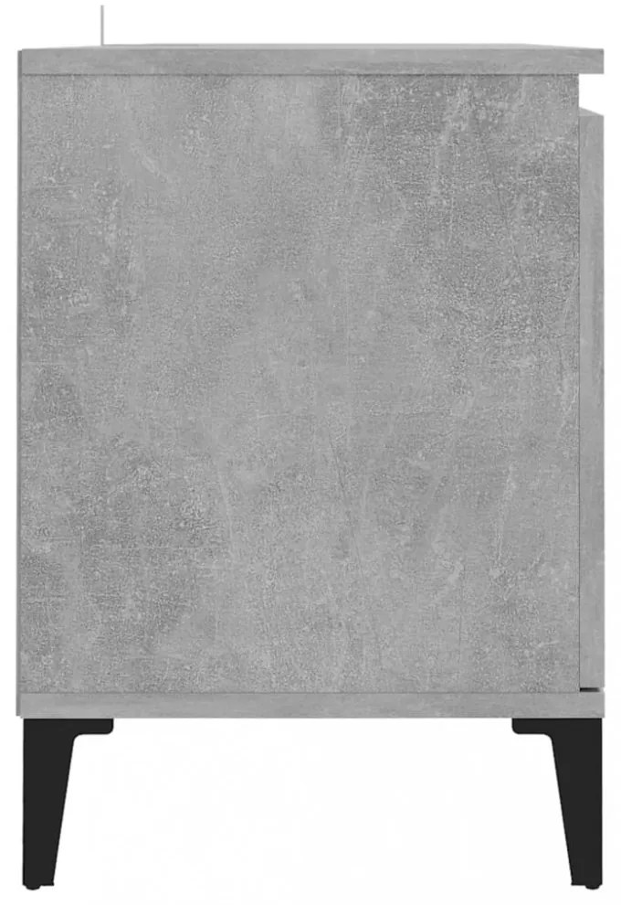 betonszürke TV-szekrény fémlábakkal 103,5 x 35 x 50 cm