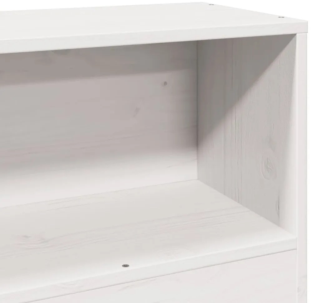 fehér tömör fenyőfa fejtámla tárolóval 90 cm