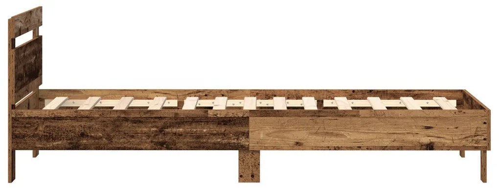 Ágykeret LED világítással Régi fa 90x200 cm Mérnöki fa