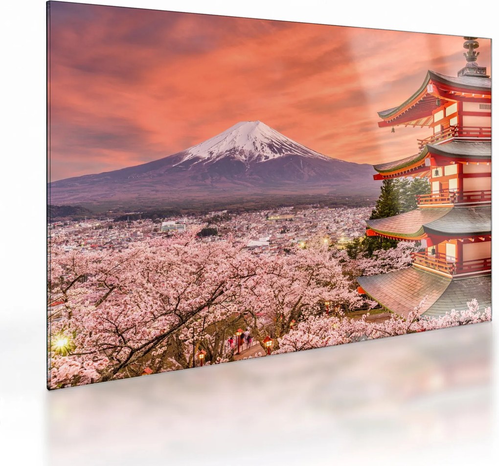 Kép - Fujiyoshida, Japán (üvegen) (70x50 cm)