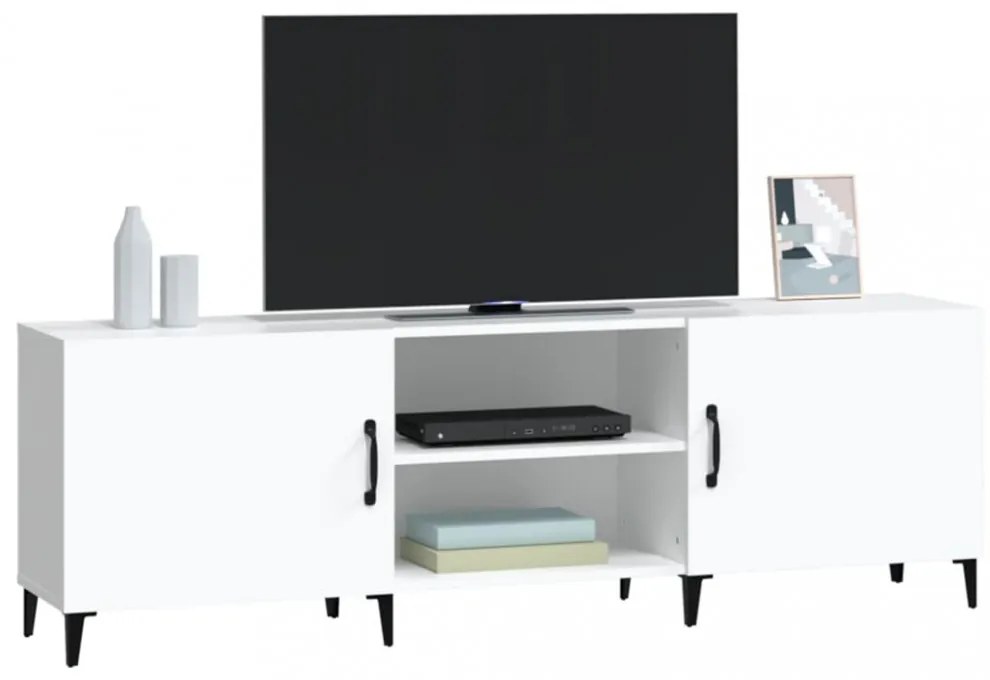 fehér szerelt fa TV-szekrény 150 x 30 x 50 cm