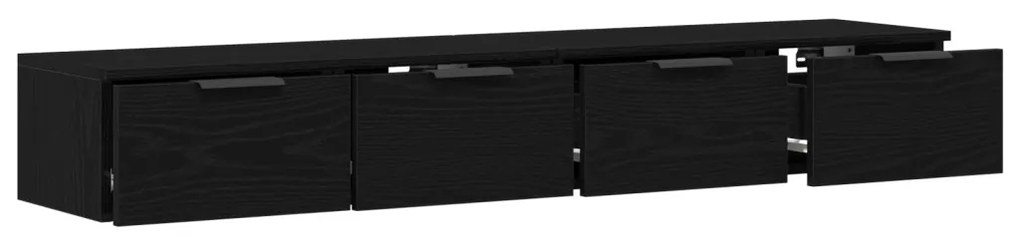 Fali Szekrények 2 db Fekete tölgy 68x30x20 cm Mérnöki Fa