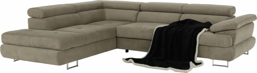 Ülőgarnitúra, világosbarna melír, szövet, balos, BUTON P