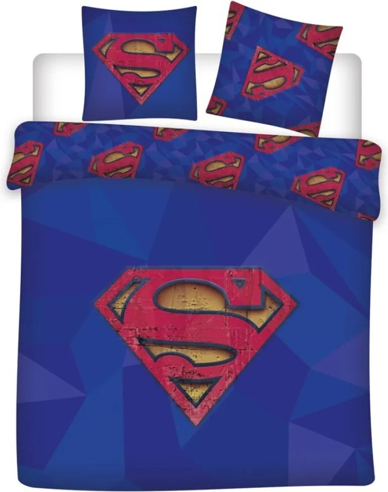 Superman Blue dupla, kétszemélyes ágyneműhuzat 240×220cm, 65x65 cm
