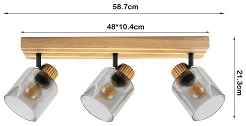 Brilagi - HYGGE spotlámpa 3xE14/15W/230V kaucsukfa/füstszínű