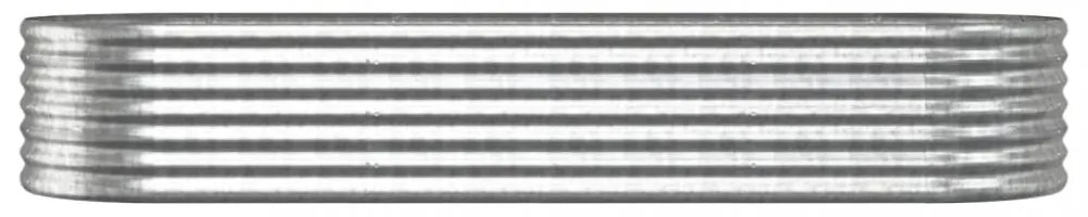 ezüstszínű horganyzott acél kerti magaságyás 224x80x36 cm