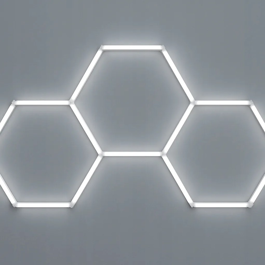 Lámpa panel Hexagon 3 plafon fehér garázshoz 6500K