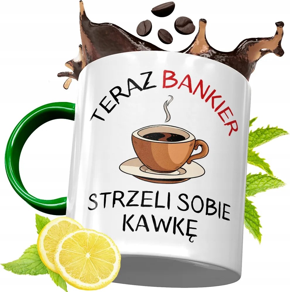 Zöld Bögre Bankárnak Születésnapi Ajándék fényképes nyomtatással