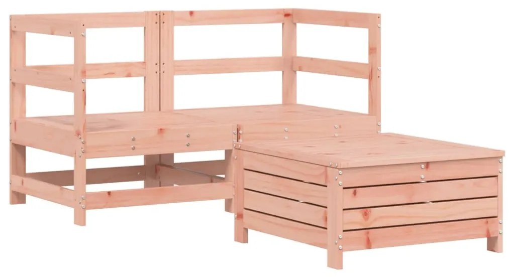 3 részes tömör duglászfenyő kerti kanapészett