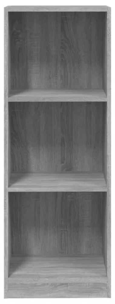 3 szintes szürke sonoma szerelt fa könyvszekrény 40x24x109 cm