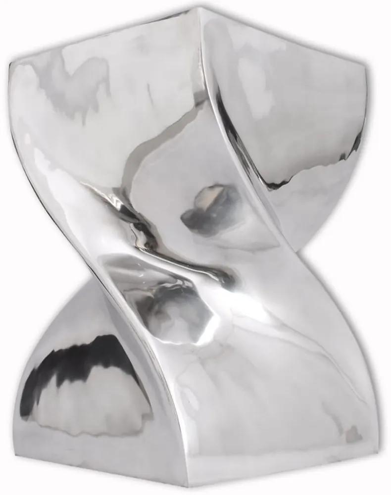 Csavart alakú zsámoly/kisasztal alumínium ezüst színben