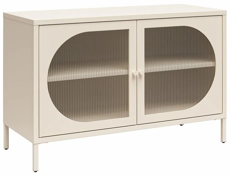Krémszínű fém tálalószekrény 100x64x40 cm Luna – Støraa
