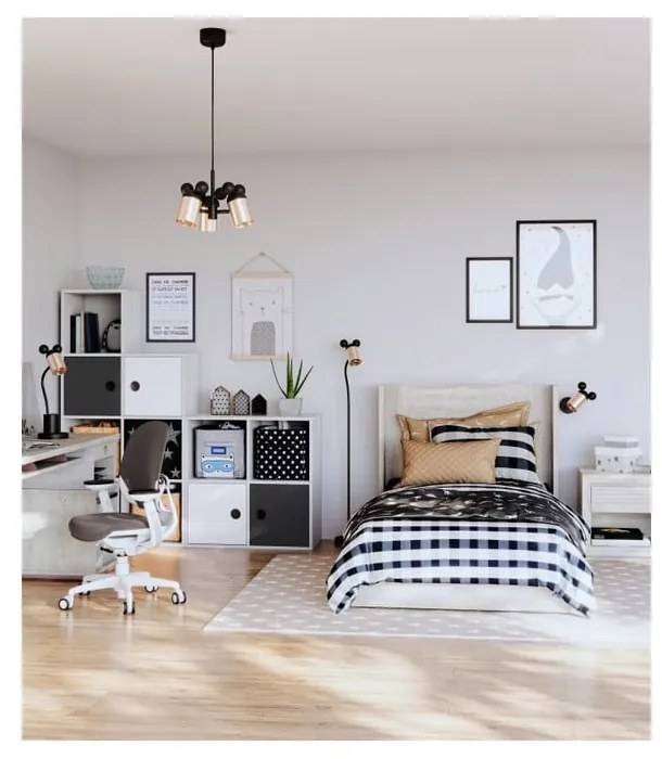 Fekete-aranyszínű gyerek fali lámpa fém búrával Mouse – GTV