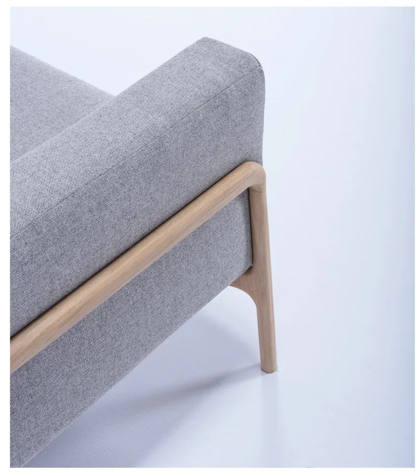 Fawn szürke kanapé tölgyfából, 210 cm - Gazzda