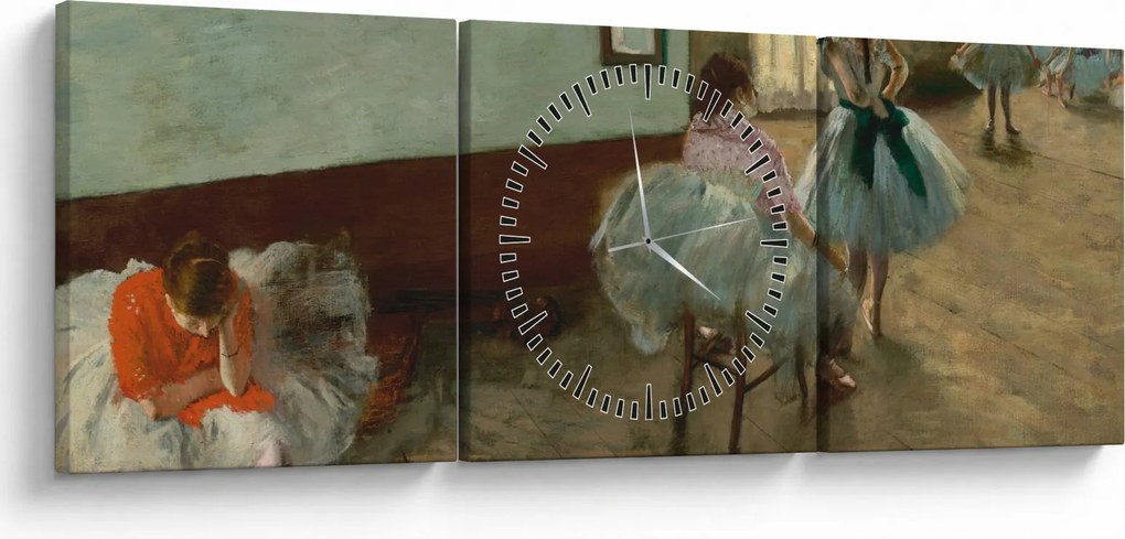 Kép - Edgar Degas, The Dance Lesson, reprodukciók (órával) (90x30 cm)