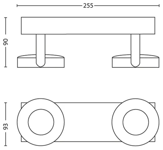 Philips 53172/31/16- LED Dimmelhető lámpa MYLIVING CLOCKWORK 2xLED/4,5W/230V