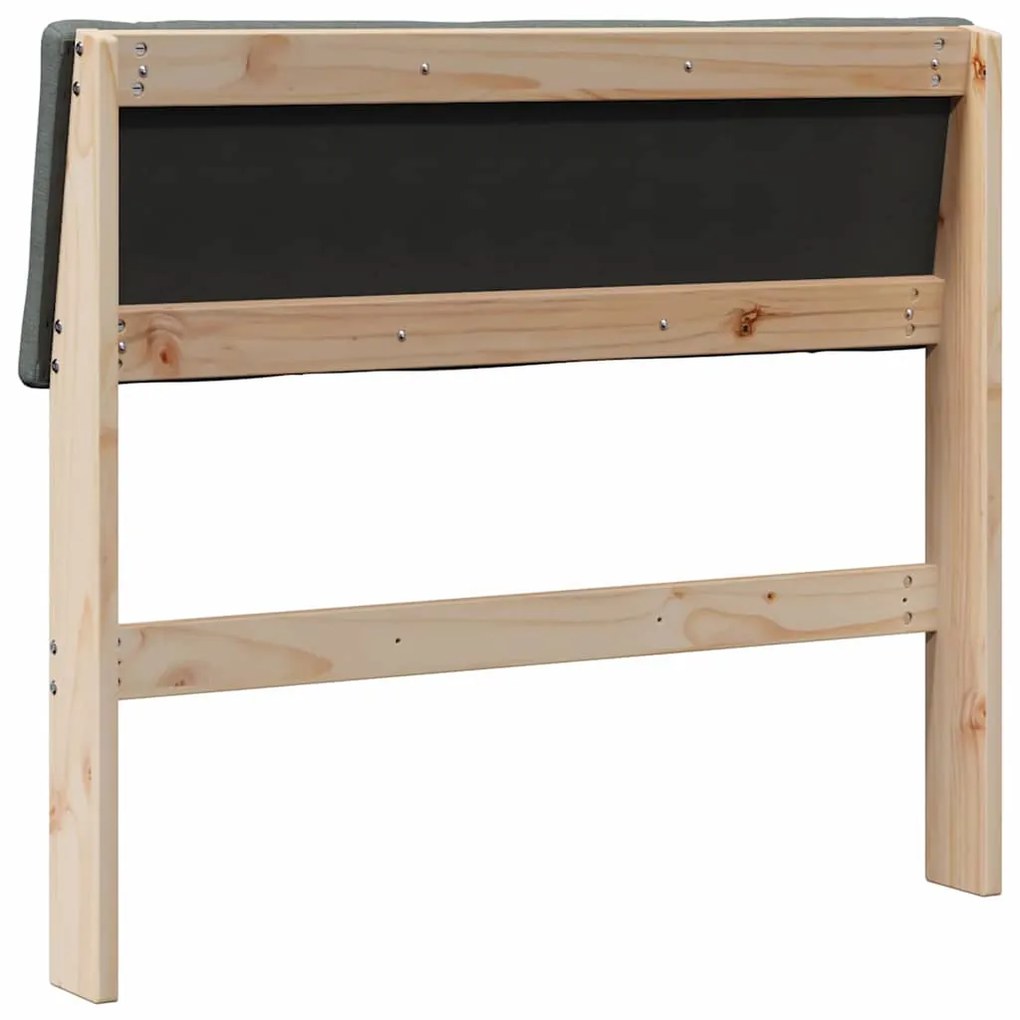 Kárpitozott fejtámla Sötétszürke 100 cm Tömör fenyőfa