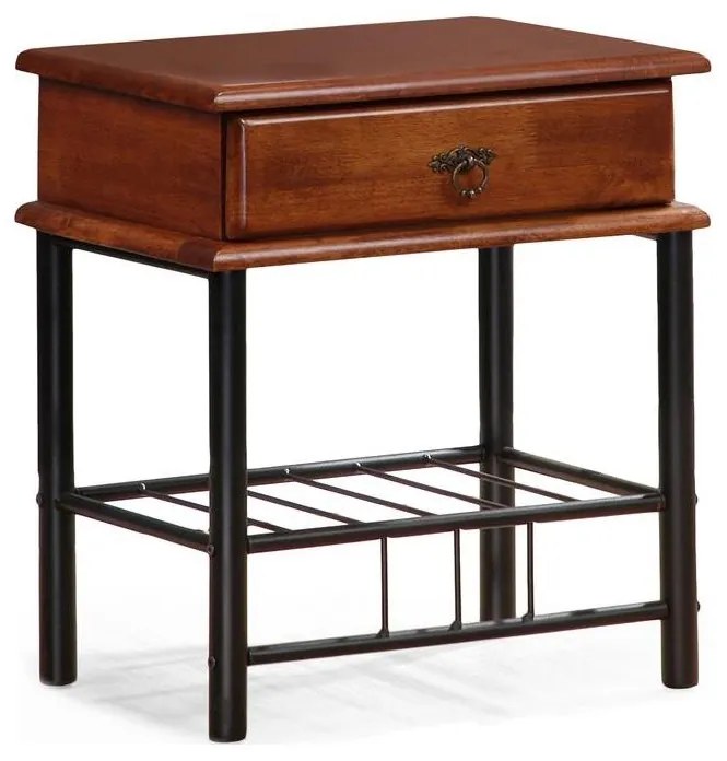 Éjjeliszekrény FIONA 55x48 cm barna/fekete