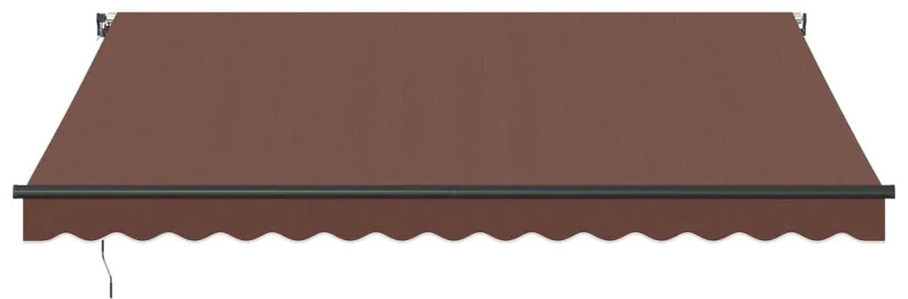 barna kézzel kihúzható LED-es napellenző 400 x 350 cm