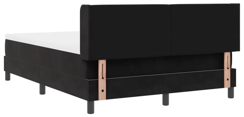 Boxspring Ágy Matrac Kárpit Fekete 140x200 cm