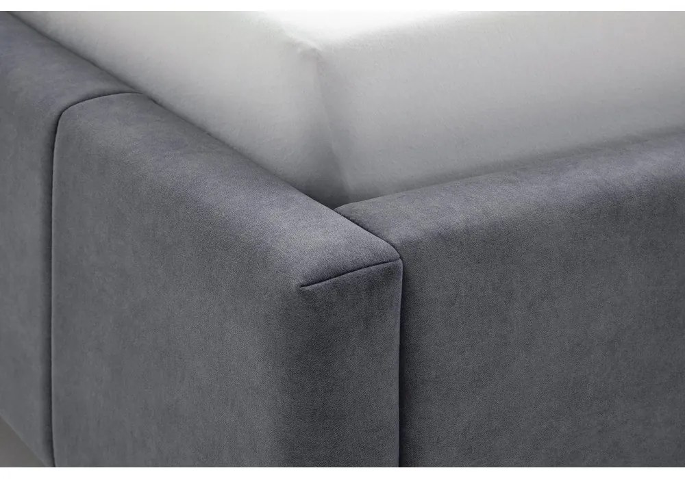 Antracitszürke kárpitozott ágyneműtartós franciaágy ágyráccsal 180x200 cm Lizzano – Meise Möbel