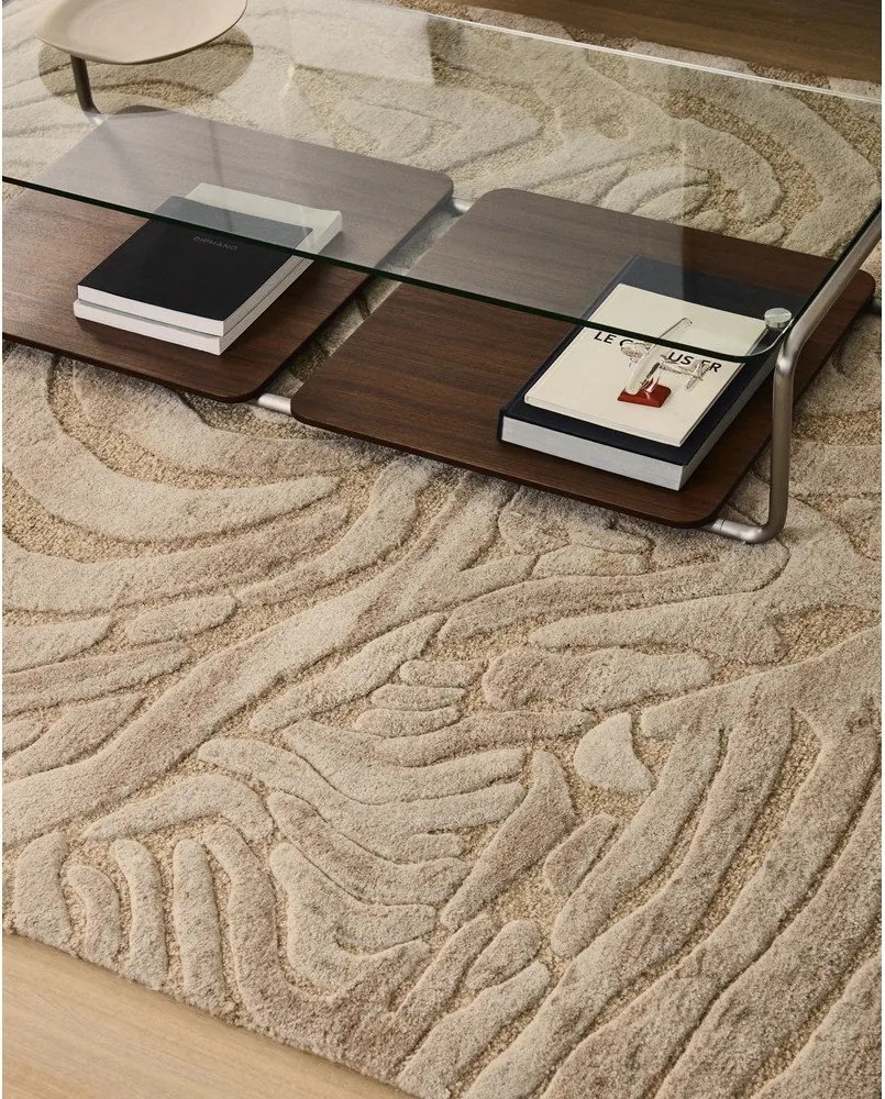 Bézs kézi szövésű gyapjúkeverék szőnyeg 160x230 cm Tribet – Kave Home