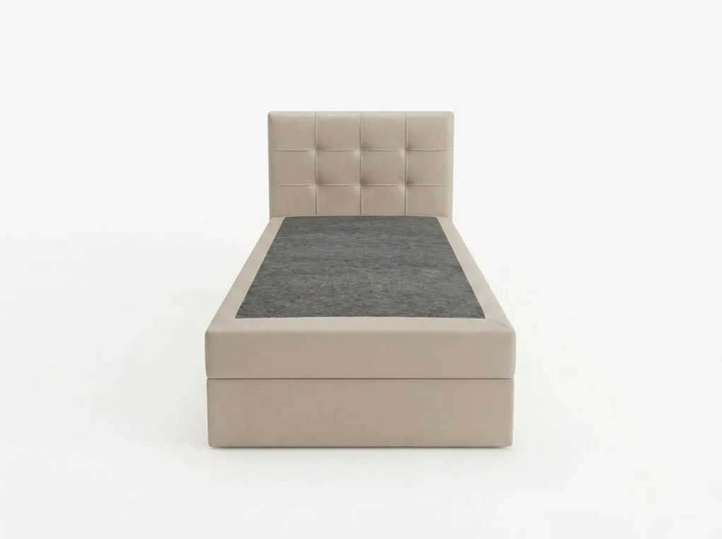 Kárpitozott boxspring ágy DIRELIS TRINITY 90x200 cm bézs Matrac: Bonell rugós matrac