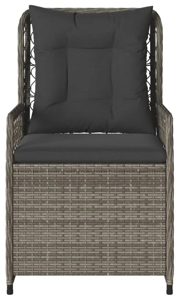 2 db szürke polyrattan dönthető kerti szék
