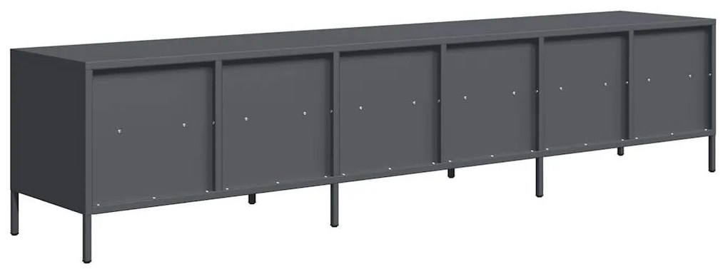 antracitszürke hidegen hengerelt acél TV-szekrény 202x39x43,5cm