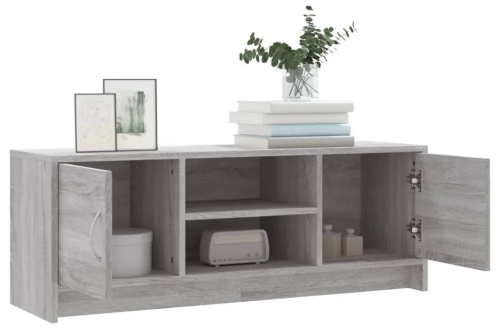 szürke sonoma színű szerelt fa TV-szekrény 102x30x37,5 cm