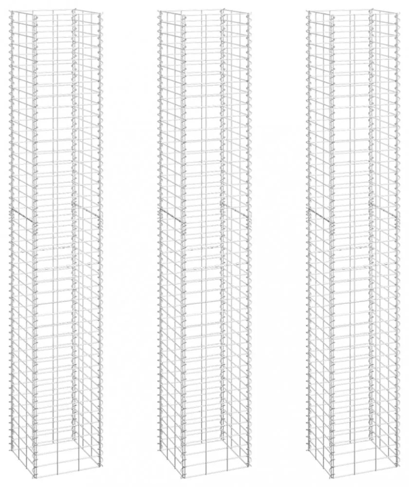 3 db vas gabion magaságyás 30 x 30 x 200 cm