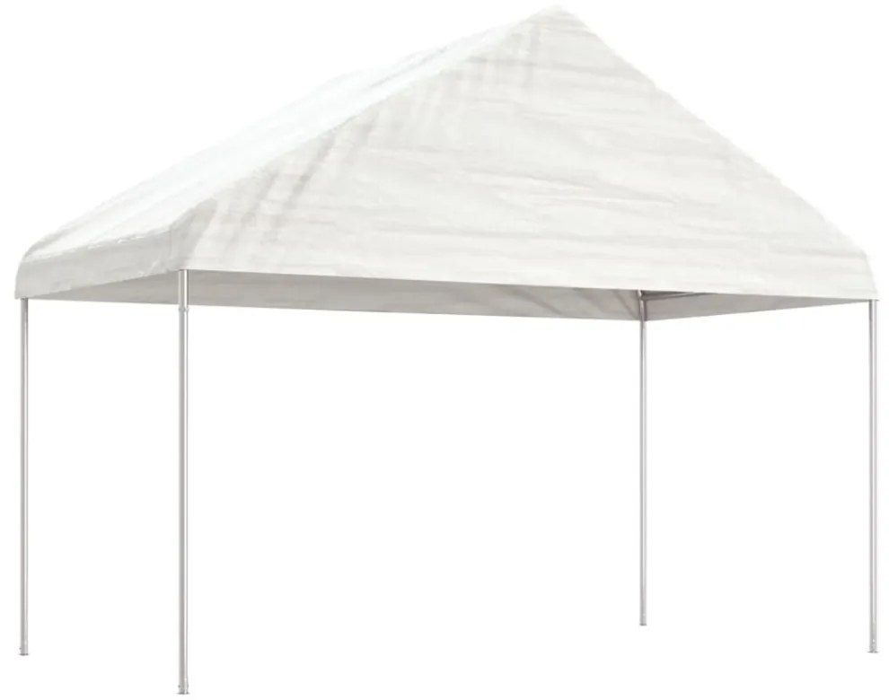 fehér polietilén pavilon tetővel 8,92 x 4,08 x 3,22 m