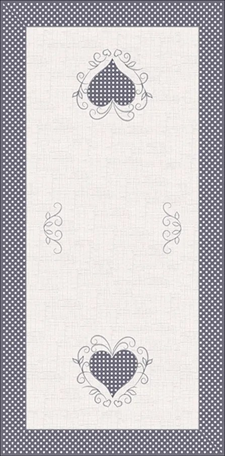 Asztalterítő szív bézs 50x100