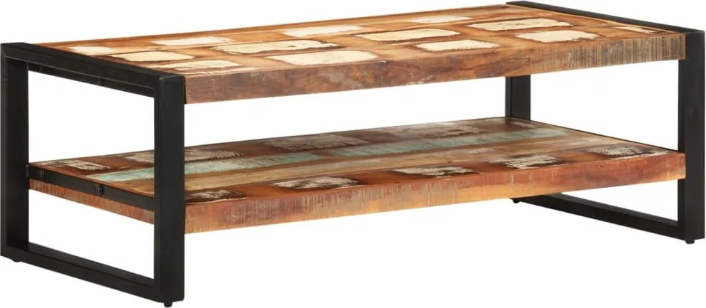 vidaXL tömör újrahasznosított fa dohányzóasztal 120 x 60 x 40 cm