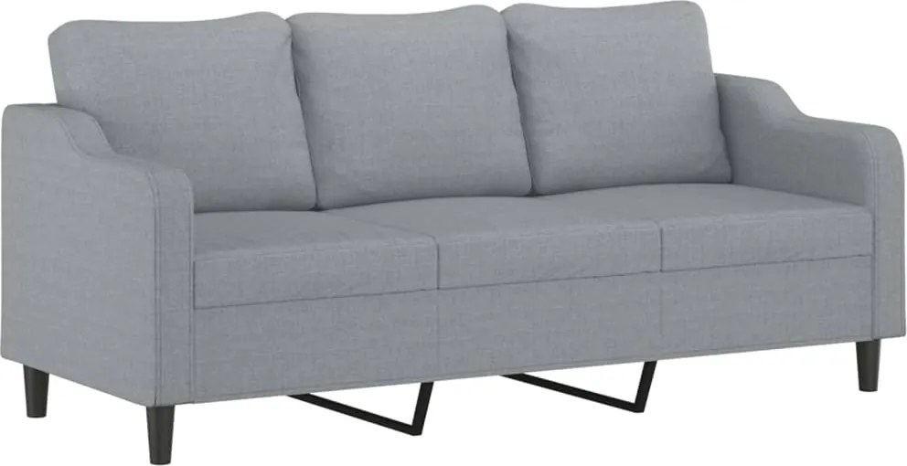 vidaXL 3 személyes világosszürke szövet kanapé 180 cm