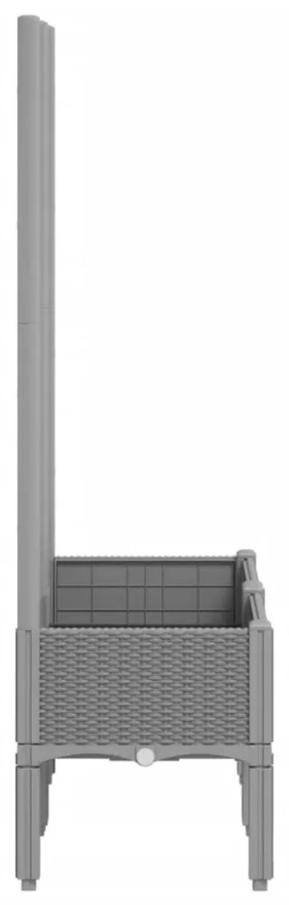 világosszürke PP rácsos kerti ültetőláda 80 x 40 x 142 cm