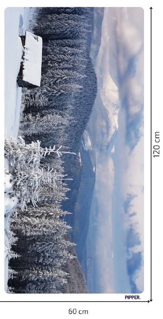 PIPPER. Öntapadós textiltapéta "Tél a hegyekben"