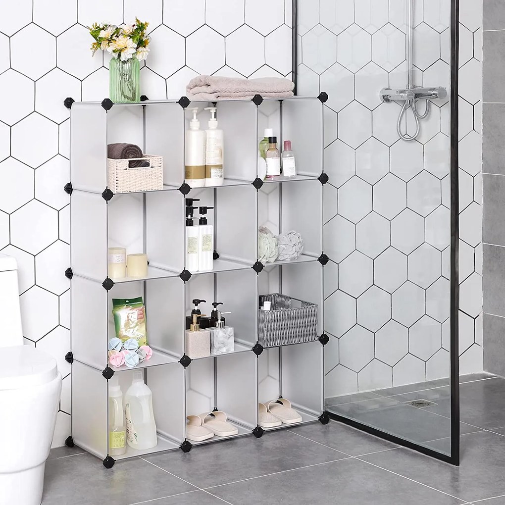 Kocka szekrény, könyvespolc, tároló, fehér