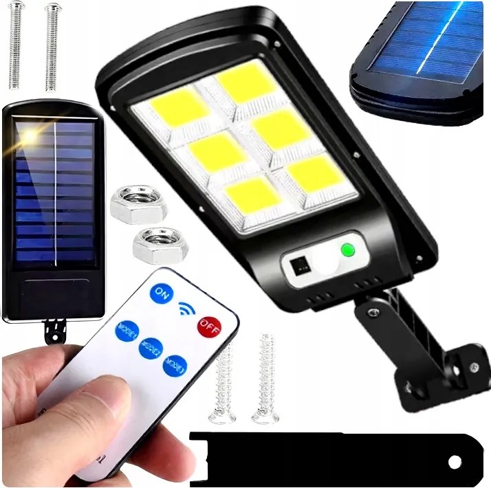 Napelemes lámpa Mozgásérzékelővel És Éjszakai 6COB Led Erős napelemes érzékelővel
