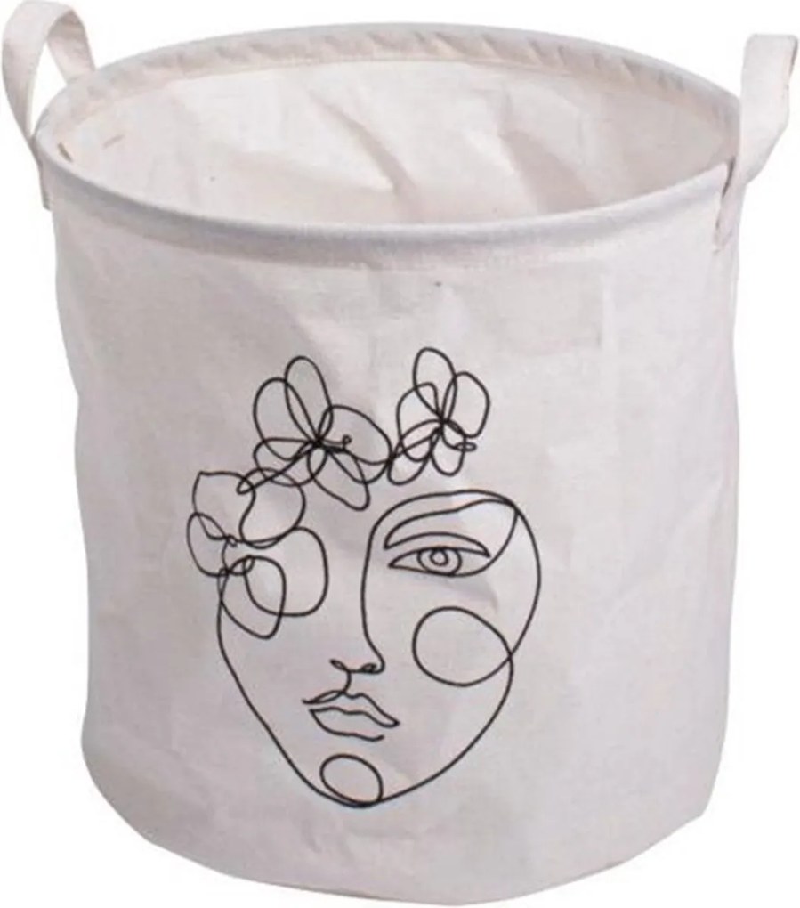 Nyomott mintás tárolókosár GUSTA 30x30 cm, fehér
