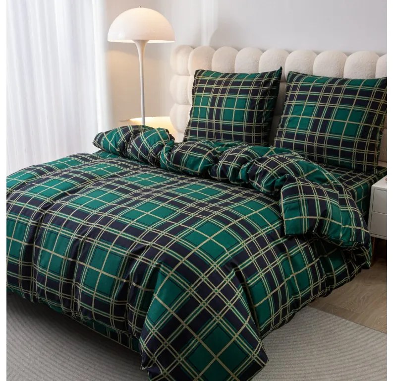 Flanel ágyneműhuzat KOCKA zöld Ágyneműhuzat mérete: 70 x 90 cm | 140 x 220 cm