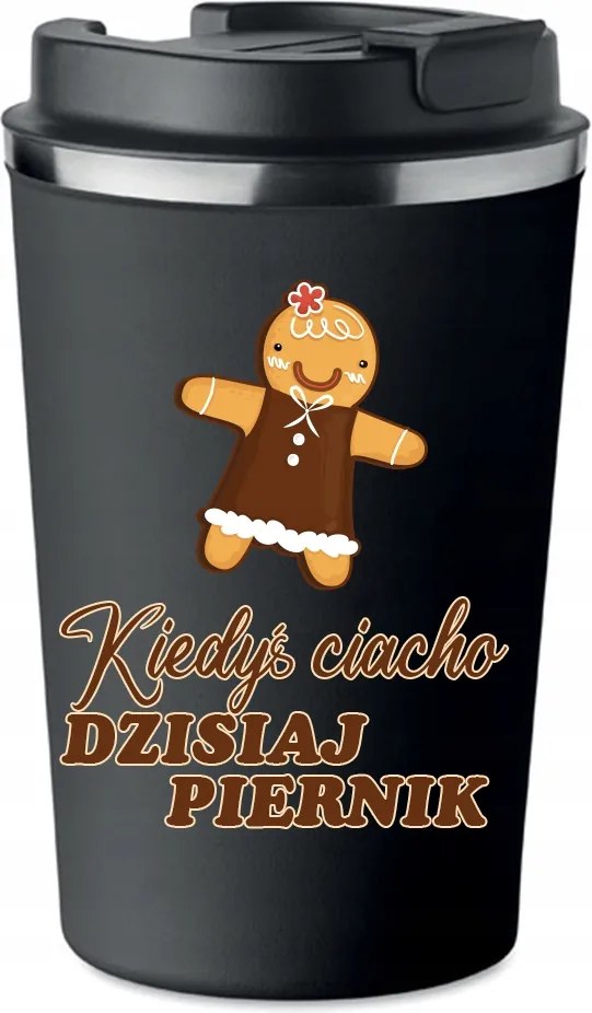 Prémium Termo Bögre fekete Régi Mézeskalács Születésnapi Ajándék KT_493_cz