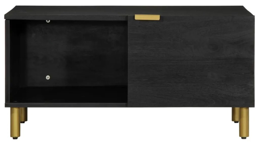 fekete szerelt fa dohányzóasztal 80 x 50 x 40 cm