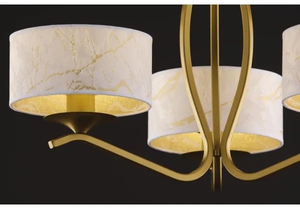 Jupiter 2109 - Csillár rúdon KASZMIR 3xE27/15W/230V fehér/arany/márvány dekor