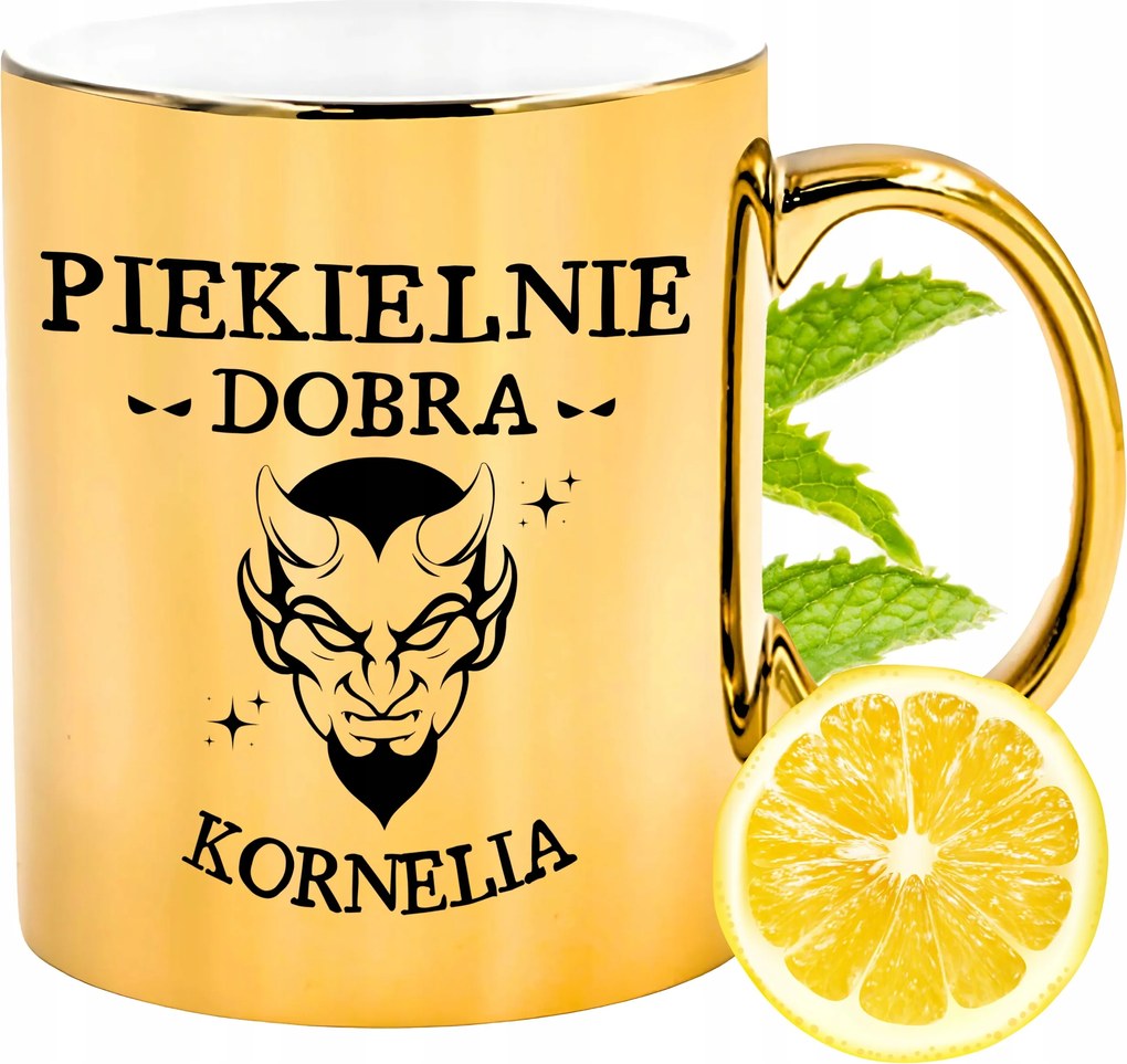 Prémium Arany Csillogó Bögre Kornéliának Ajándék Nyomtatott Fotóval