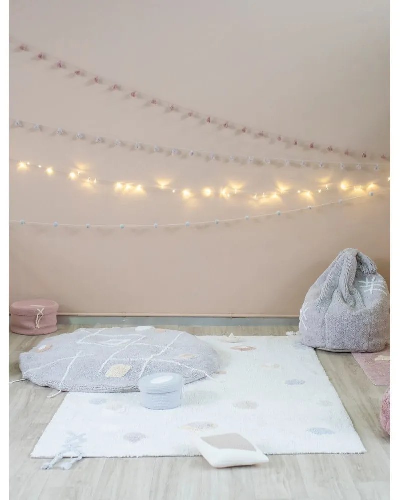 Krémszínű mosható kézi szövésű pamut gyerek szőnyeg 140x200 cm Kim – Lorena Canals