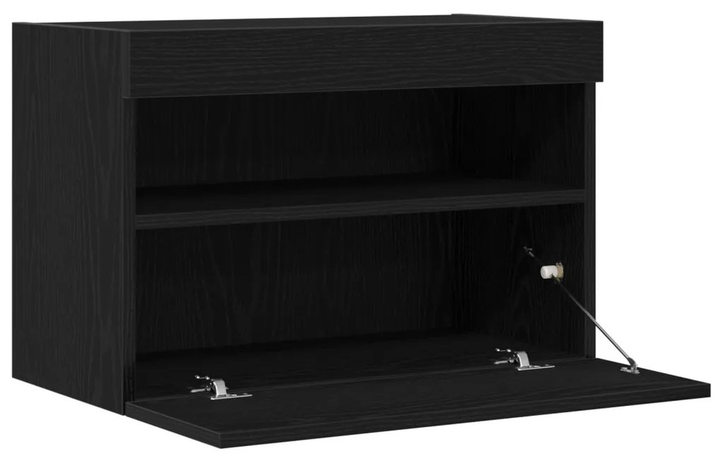 TV faliszekrény LED világítással 2 db Fekete tölgy 60x30x40 cm