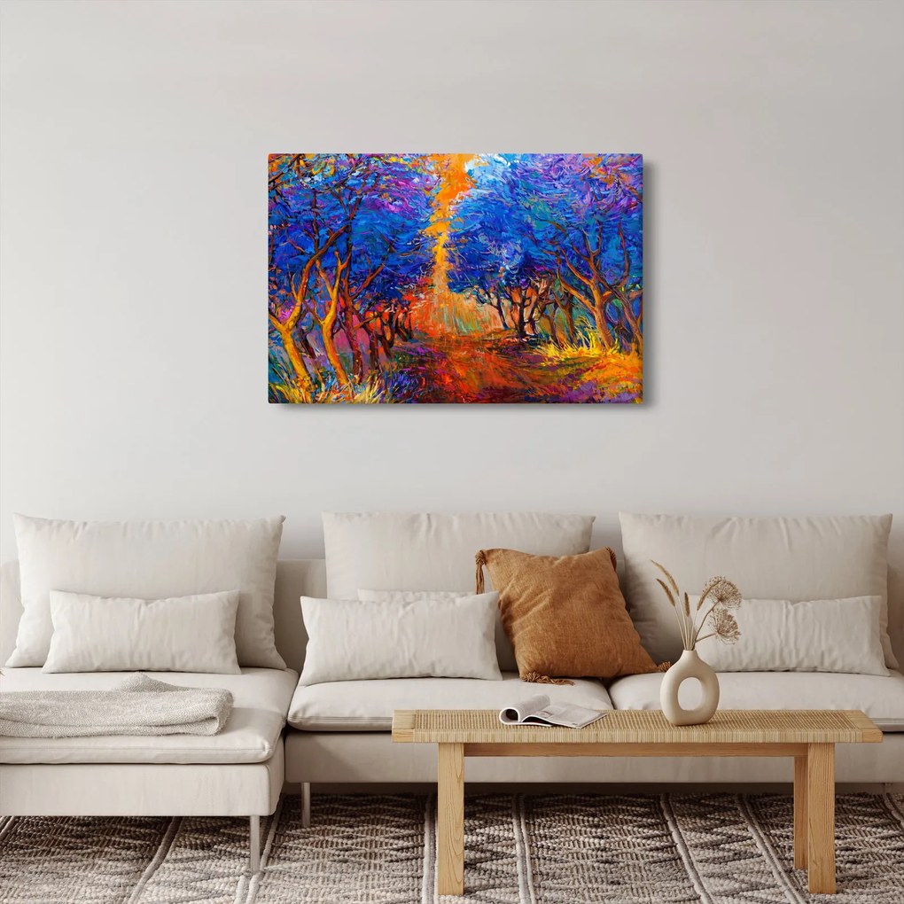 Kép - őszi fa koronák, modern impresszionizmus (90x60 cm)