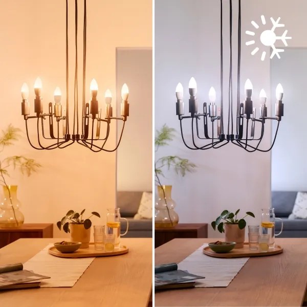 3 darabos szett RGB LED dimmelhető izzó Philips SMART C37 E14/4,9W/230V 2200-6500K